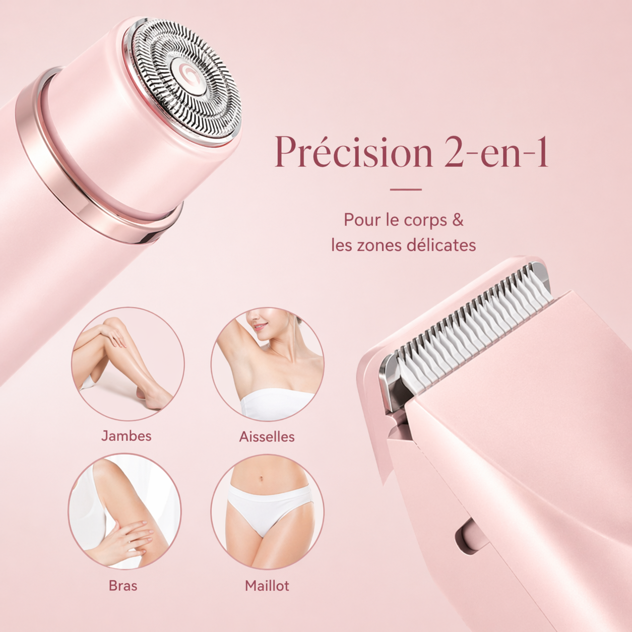 Aura Skin | La tondeuse de précision 2-en-1 pour une peau douce, nette et sans irritation