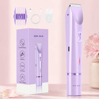 Aura Skin | La tondeuse de précision 2-en-1 pour une peau douce, nette et sans irritation